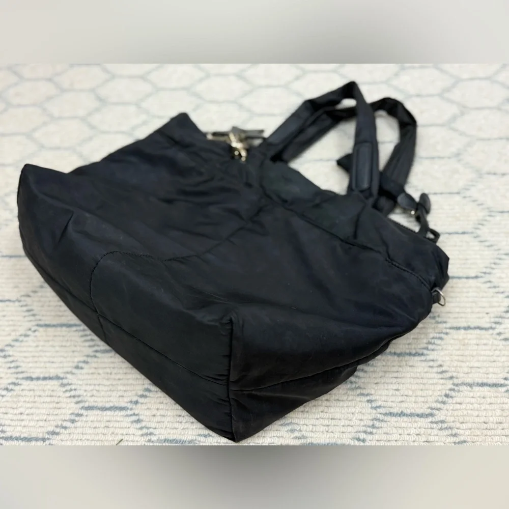 SEE BY CHLOE Y2K Black Nylon Joy Rider Tote Shoulder Bag W/ Signature Bag Charms